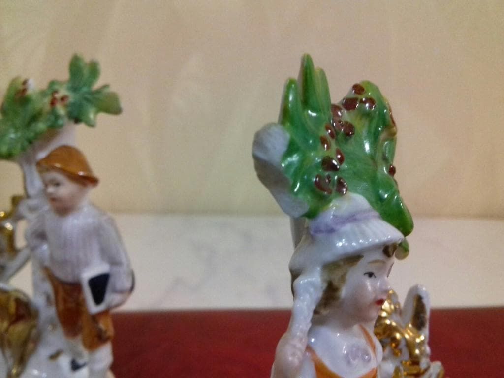 СТАТУЭТКИ ПАРНЫЕ. "ДЕТИ С ОЛЕНЯМИ" РЕДКОСТЬ!!! СТАРАЯ ГЕРМАНИЯ 1940-50гг. КЛЕЙМО В ТЕСТЕ. - View 7