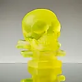 Фигурка Череп урановое стекло - View 2