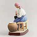 Коллекционная редкая скульптура «Крестьянка, сбивающая масло» - View 4
