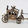 Миниатюра королевская карета с короной, с 6 лошадьми - View 4