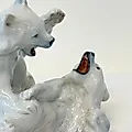 Фарфоровая статуэтка "Играющие медведи" Royal Copenhagen, Дания, 1935-1949 гг. - View 2