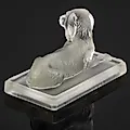 Пресс-папье «Лежащая собака» из матированного стекла, Российская империя, 1905-1915 гг. - View 2