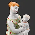 Фарфоровая статуэтка 'Материнство' ('Ладушки') авторства Г.С. Столбовой, ЛФЗ, СССР, 1960-1970-е годы - View 2