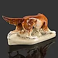 Фарфоровая статуэтка "Собака с дичью" от Royal Dux, Чехословакия, 1918-1945 гг. - View 2