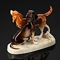 Фарфоровая статуэтка "Охотничьи собаки" с аэрографией, Royal Dux, Чехословакия, 1970-1995 гг. - View 3