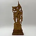 Резная деревянная статуэтка Радха и Кришна, индийская скульптура 1970-1990 гг. - View 5