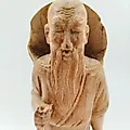 Резная деревянная статуэтка "Восточный старец с корзиной", Азия, середина XX века - View 2