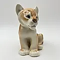Фарфоровая статуэтка "Львенок сидящий" скульптора Воробьева Б.Я., ЛФЗ, СССР, 1970-1990 гг. - View 2