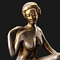 Бронзированная статуэтка «Обнаженная» в стиле ар-деко, Европа 1930-1950 гг. - View 2