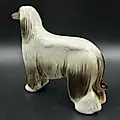 Фарфоровая статуэтка "Афганская борзая" чёрно-белая, скульптор П.П. Веселов, ЛФЗ, СССР - View 3
