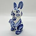 Фарфоровая статуэтка "Зайчик с морковкой" в стиле Гжель, Россия, 1991-2010 гг. - View 4