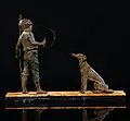 Скульптура 'Юный рыбак с собакой' в стиле ар-деко, металл, мрамор, Западная Европа, 1920-1930 - View 2