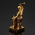 Статуэтка «Кузнец у наковальни» из латуни, литьё, тонировка, Западная Европа, 1960-1990 - View 3