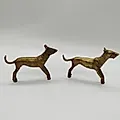 Парные латунные статуэтки гончих собак, Индия, 1970-1990 - View 3