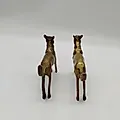 Парные латунные статуэтки гончих собак, Индия, 1970-1990 - View 4