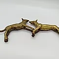 Парные латунные статуэтки гончих собак, Индия, 1970-1990 - View 5