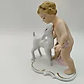 Статуэтка Путти с козленком, бисквитный фарфор, Западная Европа, 1960-1980 гг. - View 3