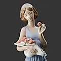 Фарфоровая статуэтка "Девушка с букетом цветов", NAO Porcelain, Испания, 1999 - View 3