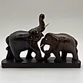 Статуэтка «Слоны» из дерева и кости, Индия, 1980–1990 гг. - View 3