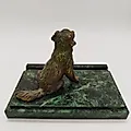 Визитница с бронзовой скульптурой собаки на каменном основании, Россия, 2010-2015 - View 4