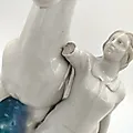 Фарфоровая статуэтка «Конезаводчица», Турыгинский завод, Гжель, СССР, 1950-1960 - View 3