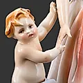 Статуэтка 'Девушка с ребенком' из фарфора, Karl Ens, Германия, 1920-1940 гг. - View 3