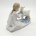 Фарфоровая статуэтка «Алёнушка с козленком» (Девочка с козленком), Л.П. Азарова, Турыгинский фарфоровый завод (Гжель), СССР, 1950-1970 гг. - View 3