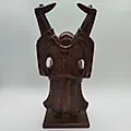 Деревянная статуэтка Будды (Хотэй) с резьбой, Азия, 1980-2000 - View 3