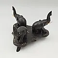 Статуэтка Слоны из дерева с костью, резьба ручной работы, Африка, 1980-2000 гг. - View 2