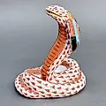 Фигурка фарфоровая Кобра лососевого цвета 1960-70 гг