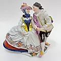 Скульптурная группа "Бельтрам и Коломбина" фарфор 1740 гг Германия