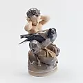 Коллекционная статуэтка "Фавн и ворон"