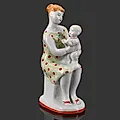 Фарфоровая статуэтка 'Материнство' ('Ладушки') авторства Г.С. Столбовой, ЛФЗ, СССР, 1960-1970-е годы