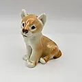 Фарфоровая статуэтка сидящего львенка, скульптор Воробьев Б.Я., ЛФЗ, СССР, 1970-1990 гг.