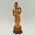 Статуэтка Индианка из дерева, резьба, Индия, 1970-1990 гг.