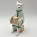 Фарфоровая статуэтка "Медведь с гармошкой" из серии "Цирковые медведи", Дулевский завод, СССР, 1986 г.