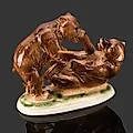 Статуэтка 'Играющие медвежата' из фаянса, Sitzendorf, Германия
