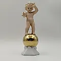 Фарфоровая статуэтка Путти на золотом шаре, Германия, 1960-1980