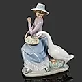 Фарфоровая статуэтка «Девушка с гусем» Lladro, Испания, 1979-1990 гг.