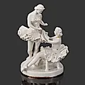 Фарфоровая статуэтка «Балерины перед выступлением» ЛЗФИ, СССР, 1950-е