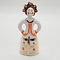 Фарфоровая статуэтка «Матрёшка-невеста» с росписью и золочением, Дулёвский завод, СССР