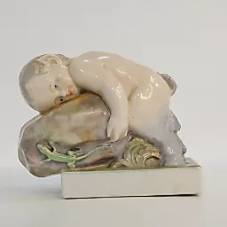 Статуэтка Фавн на камне с ящерицей Карл Энс 1945-72гг
