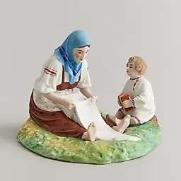 Коллекционная редкая скульптура «Крестьянка, отбеливающая холст» Лот музейного уровня!