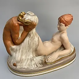 Уникальная статуэтка Печаль Герхарда Хеннинга 1918 г Дания