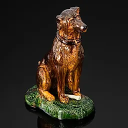 Фаянсовая скульптура "Собачка-дворняга" Конаковского завода, современная Россия