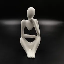 Абстрактная гипсовая статуэтка сидящего человека, Европа, конец XX - начало XXI века