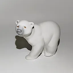 Фарфоровая статуэтка "Белый медведь" с росписью, Lladro, Испания, 1977-1984 гг.