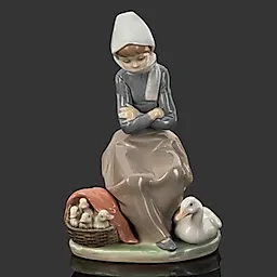 Фарфоровая статуэтка Lladro "Девочка с утятами", Испания, 1974-1990 гг.