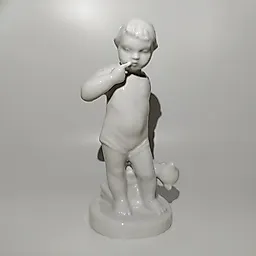 Фарфоровая статуэтка "Мальчик с мишкой" авторства Л. Клименковой-Краузе, Первомайский завод (СССР)