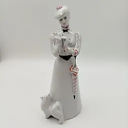 Фарфоровая статуэтка «Дама с собачкой» скульптора Бржезицкой, Дулевский завод, 1996 год